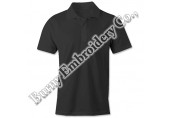 Men Black Short Sleeve Polyester Cotton T-Shirts Polo Shirts